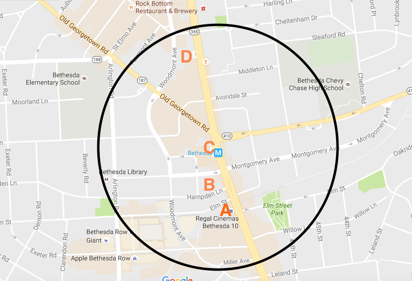 Possible Marriott sites Downtown Bethesda