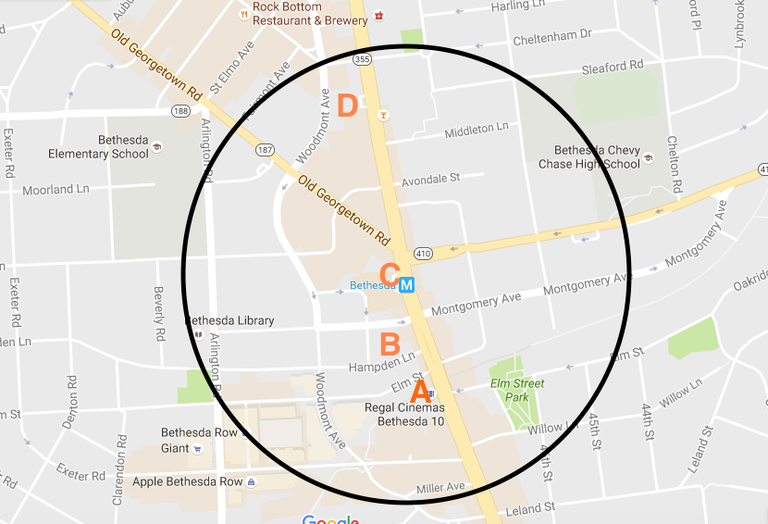 Possible Marriott sites Downtown Bethesda