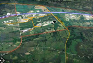 The boundaries (in red) of Progress Park in Sherman