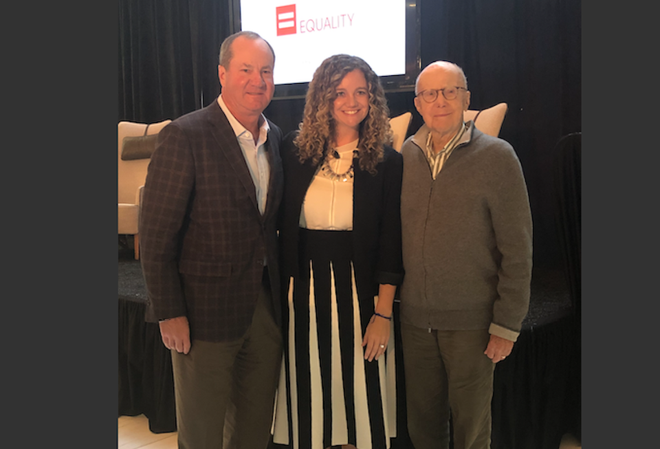 Hines President and CEO Jeff Hines, Managing Director and Transformation Officer Laura Hines-Pierce and founder and Chairman Gerald Hines at Hines' International Women's Day event.