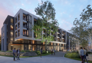 A rendering of the 315-unit apartment building a part of ZOM Living's Residences on Granite Project.