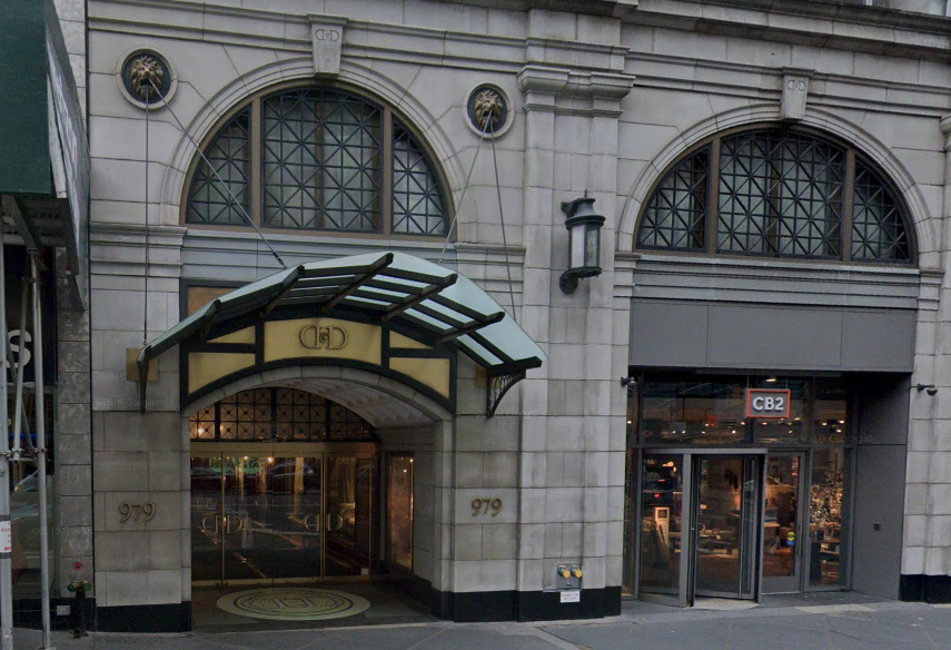 The entrance to the Decoration & Design Building at 979 Third Ave.