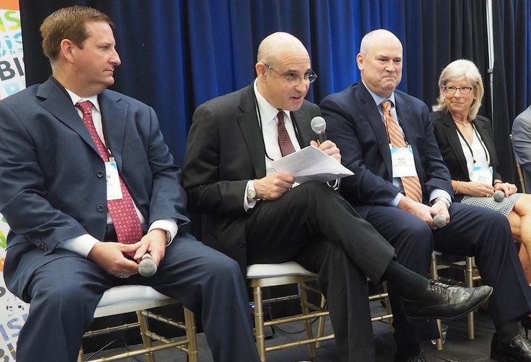 Transwestern's Matt Lynch, JBG Smith Andrew Abramson, Colliers' Kurt Stout and AI Interior Architects' Holly Briggs