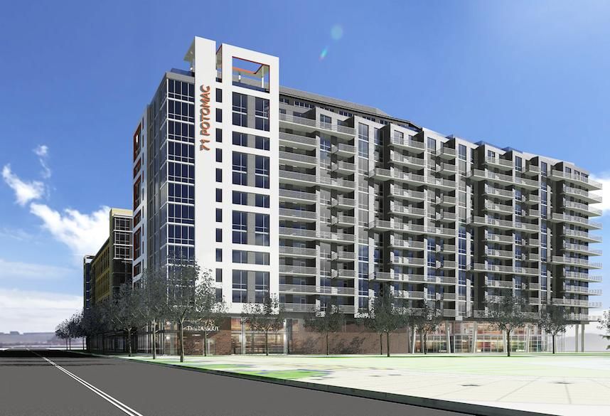 A rendering of Potomac 71, Phase 2 of MRP Realty and Florida Rock Properties' mixed-use project in the Capitol Riverfront