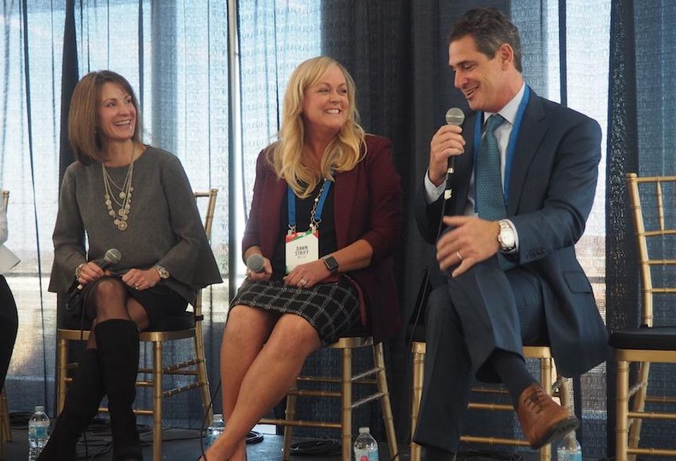 Rosslyn BID's Mary-Claire Burick, Nestle's Dawn Striff and Monday Properties Tim Hemig