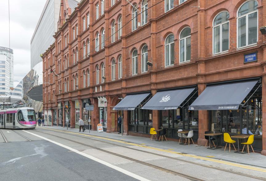 Guildhall Buildings, Stephenson Street, Birmingham office cafe restaurant tram metro