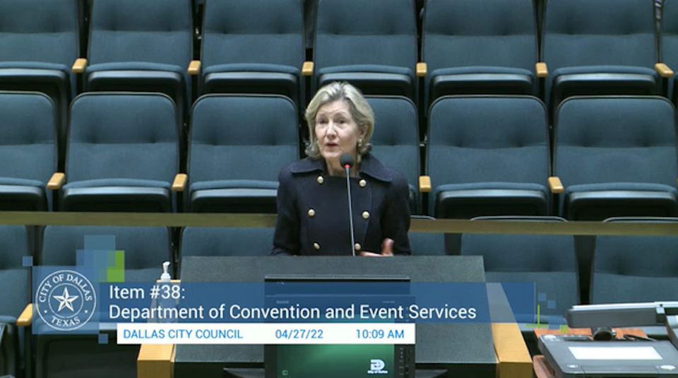 woman at a podium