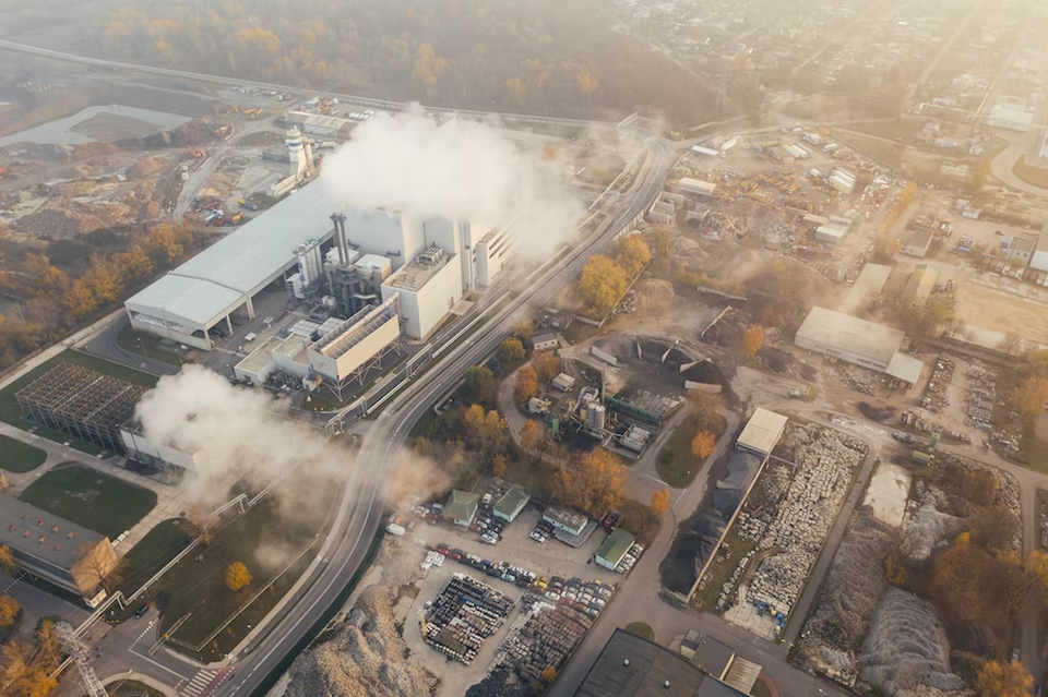 Gas released from a factory