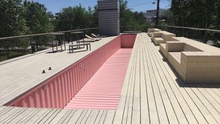 Taxi Container Pool, While Perhaps Not Practical, Makes A Statement In Pink