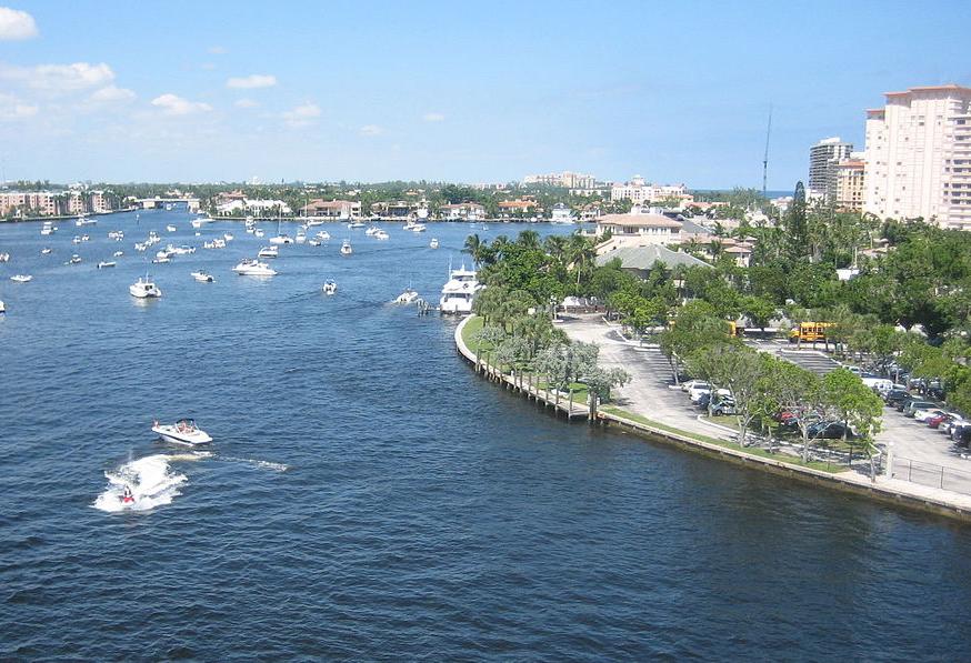 Boca Raton Harbor, where the Intracoastal Waterway meets the inlet.