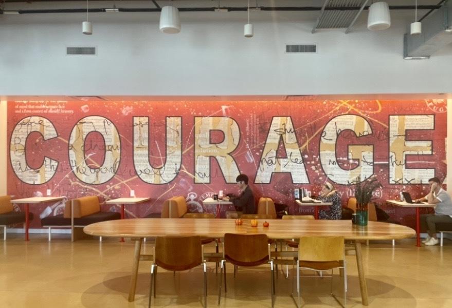 The open area inside of the wework Wynwood office space located at 360 Northwest 27th Street in Miami, FL.