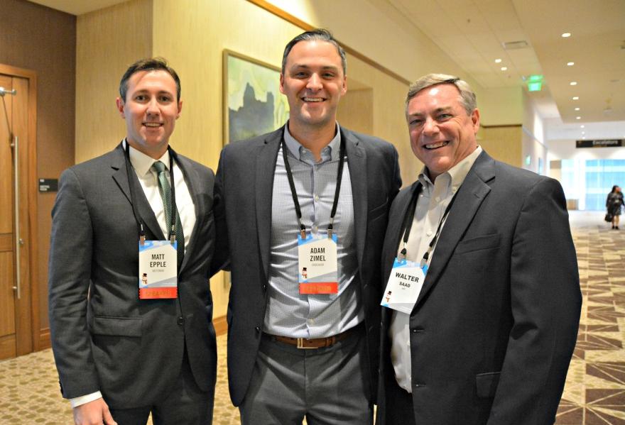 Weitzman SVP Matt Epple, Endeavor VP of leasing Adam Zimel; HFF's Walter Saad