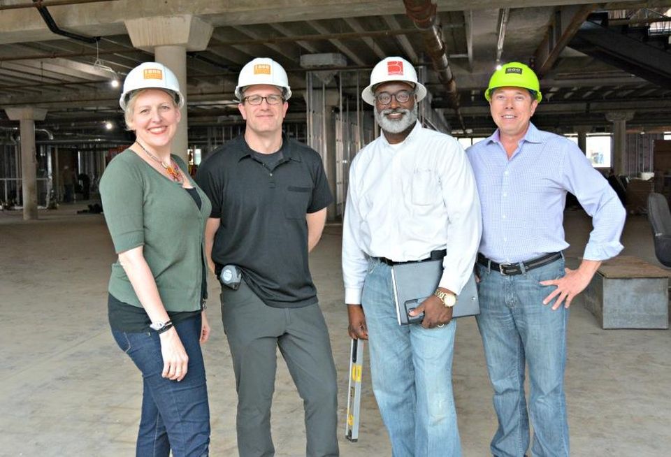 GoodWork's Amy King, GoodWork's Steve Kinder, Bonner Associates Constructors' Tim Bonner, GGO's Gary Olp