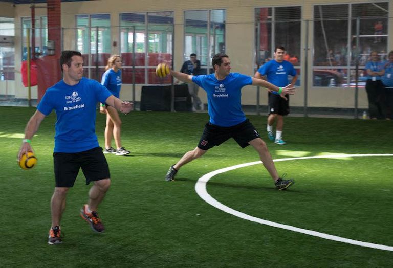 Dodgeball at the JDRF Real Estate games at Chelsea Piers in Manhattan