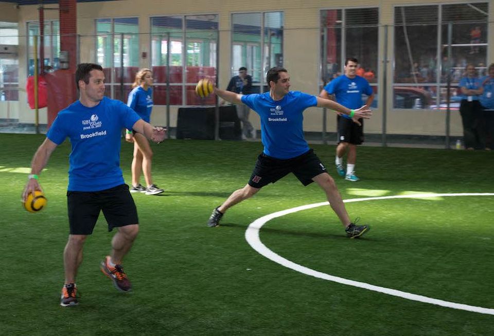 Dodgeball at the JDRF Real Estate games at Chelsea Piers in Manhattan