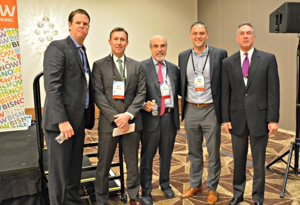Edge Realty VP Cole Brodhead, Weitzman SVP Matt Epple, Whitestone REIT chairman and CEO Jim Mastandrea, Endeavor VP of leasing Adam Zimel, Lincoln Property SVP Wes Babb
