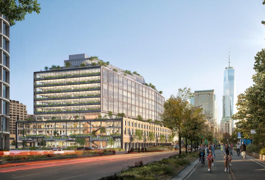 A rendering of Oxford Properties' redevelopment of St. John's Terminal in Manhattan's Hudson Square neighborhood.