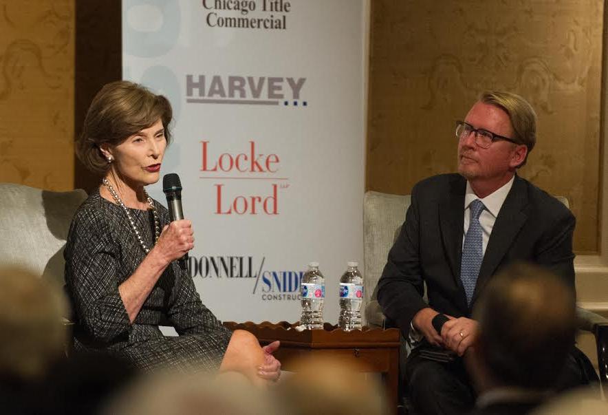 Transwestern's Chip Clarke and former First Lady Laura Bush 
