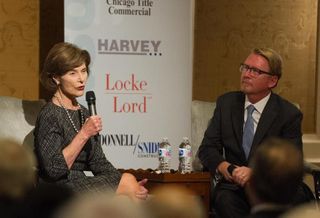 Transwestern's Chip Clarke and former First Lady Laura Bush 