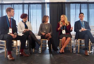 Venable's Kedrick Whitmore, Gensler's Jill Goebel, Rosslyn BID's Mary-Claire Burick and Monday Properties' Tim Helmig
