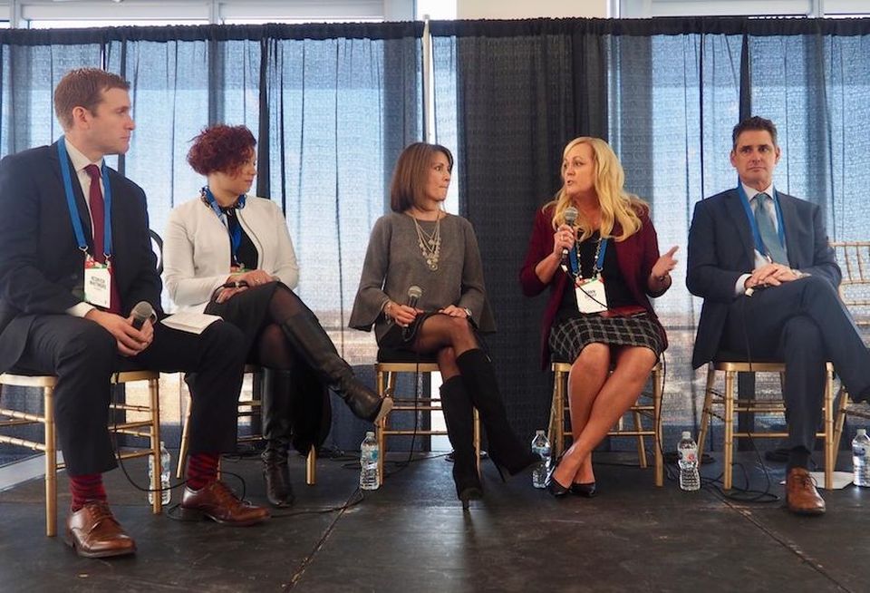 Venable's Kedrick Whitmore, Gensler's Jill Goebel, Rosslyn BID's Mary-Claire Burick and Monday Properties' Tim Helmig