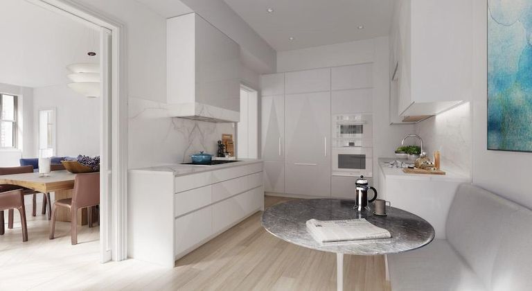 A rendering of a condo unit at One Wall Street, November 2021