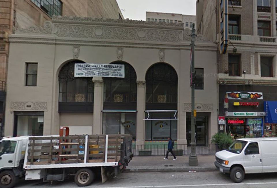 Historic Schaber's Cafeteria building at 620 S. Broadway, LA
