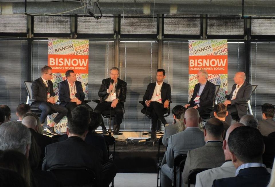 Humanscale's Jon Strassner, Jacobs James Kerrigan, HOK's Clay Pendergrast, Ryda Development's Daniel Neman, Lendlease's Tim Allen and HQ Development's Robert Herscu.