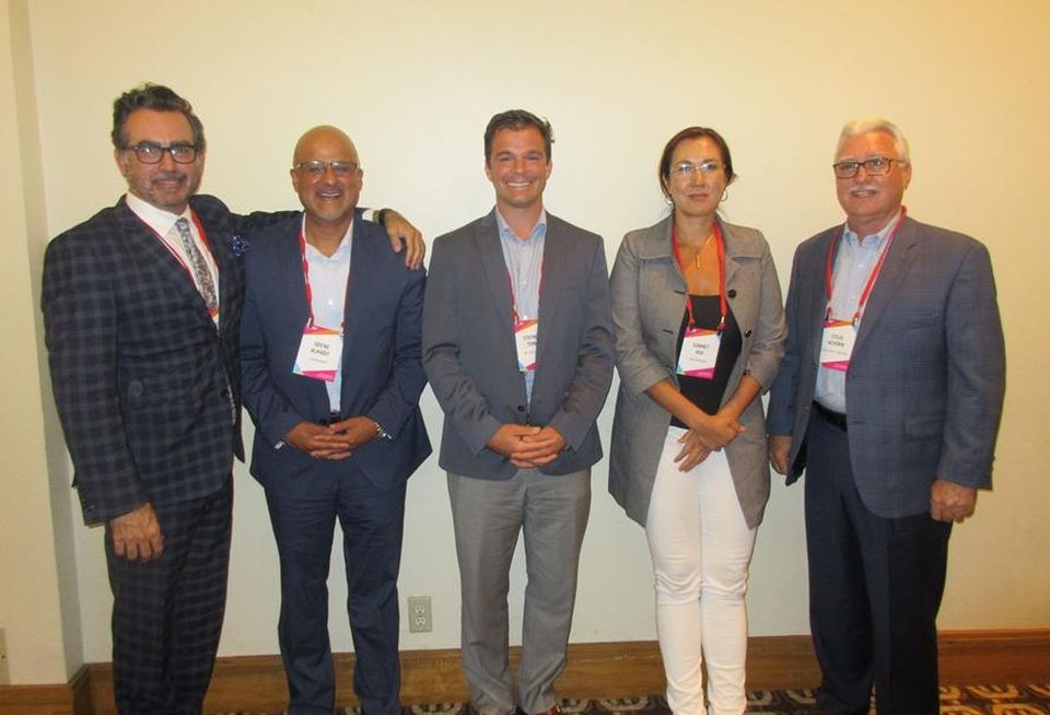 Architectural Resources Group's Christopher Smith, Clark Pacific's Geene Alhady, DPR Construction's Stephen Terni, NBC Universal's Sonnet Hui and Rising Realty Partners' Steve Achorn