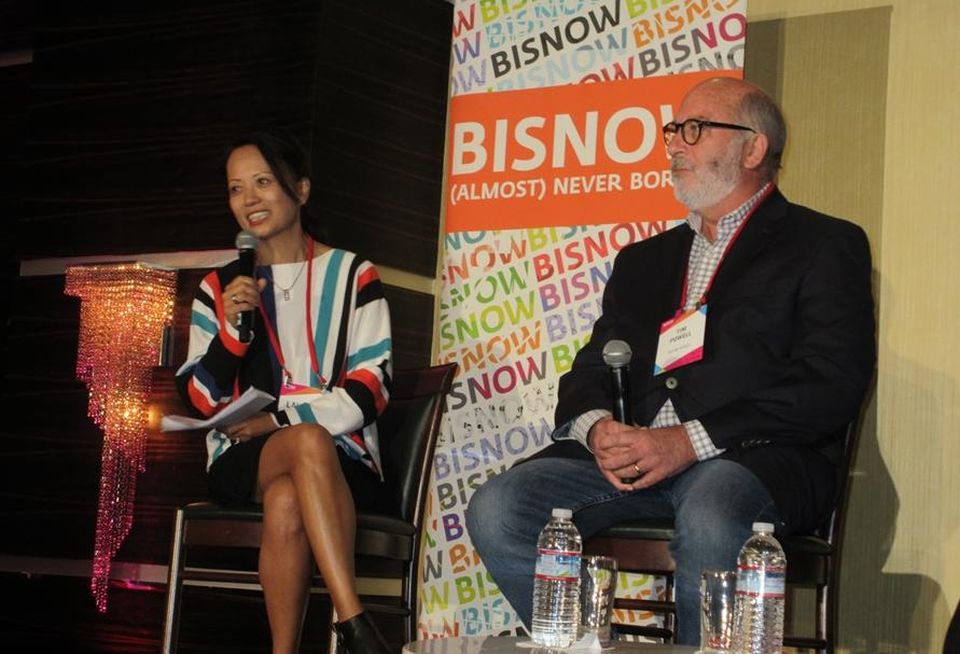 Architects Orange Hospitality Designer Lalaine Tanaka with Hilton vice president Tim Powell at BLIS.