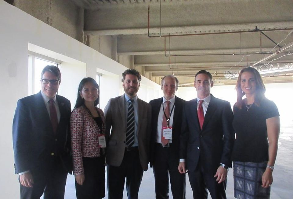 L.A. SOM, Panel 1Burton is pictured with Beverly Hills Mayor John Mirisch, moderator Lockton Insurance team leader, US & China Claudia Margolis, Metro community relations manager Eric Geier, McKinsey Global Institute director and senior partner Jonathan Woetzel, CityView CEO Sean Burton and Central City Association CEO Jessica Lall.