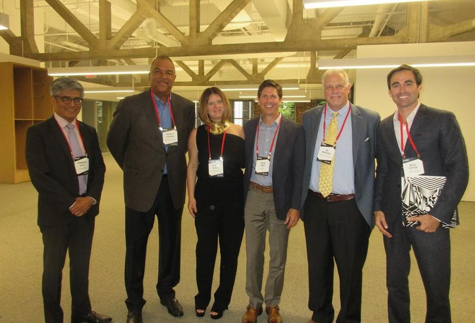 Allen Matkins partner Fernando Villa, MacFarlane Partners president Kenneth Lombard, Polaris Pacific director Rhonda Slavik, Steinberg CEO David Hart, Trammell Crow senior vice president Jim Andersen and Carmel Partners senior vice president of development Neils Cotter