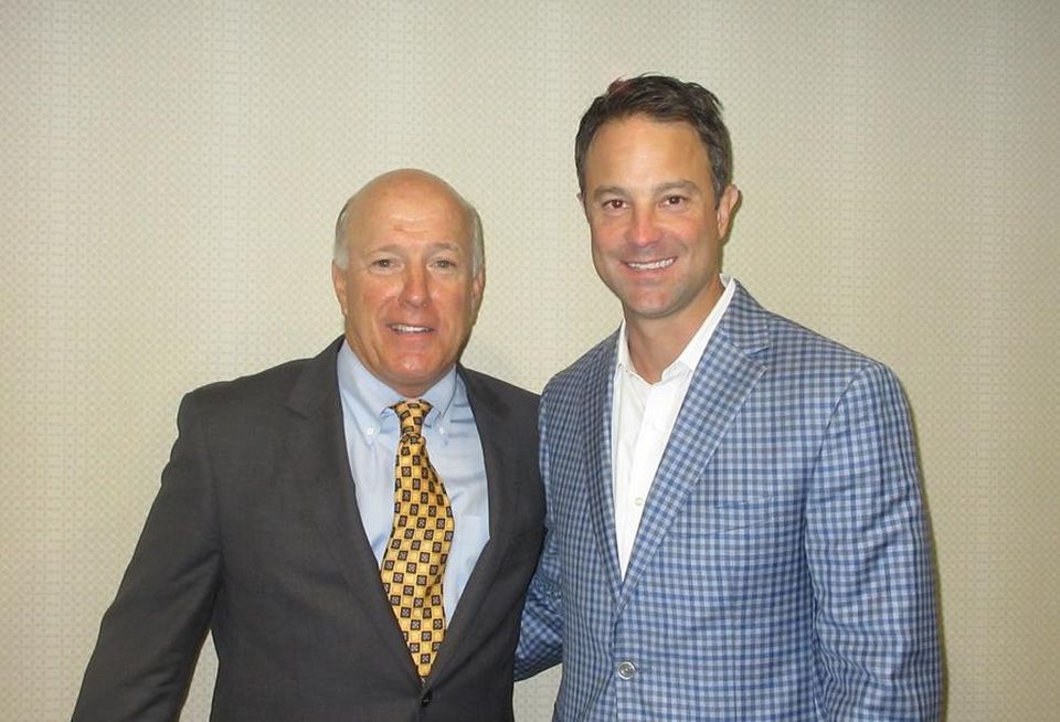 Donahue Schriber CEO Pat Donahue, moderator Ten-X senior vice president Jim Palmer, who is also Donahue's brother's son-in-law