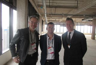  HOK Director of Design, Interiors Clay Pendergrast, Jacobs Design Principal Interiors James Kerrigan and Humanscale Director of Workplace Strategy Jon Strassner at the recent LA Creative Offive Event.