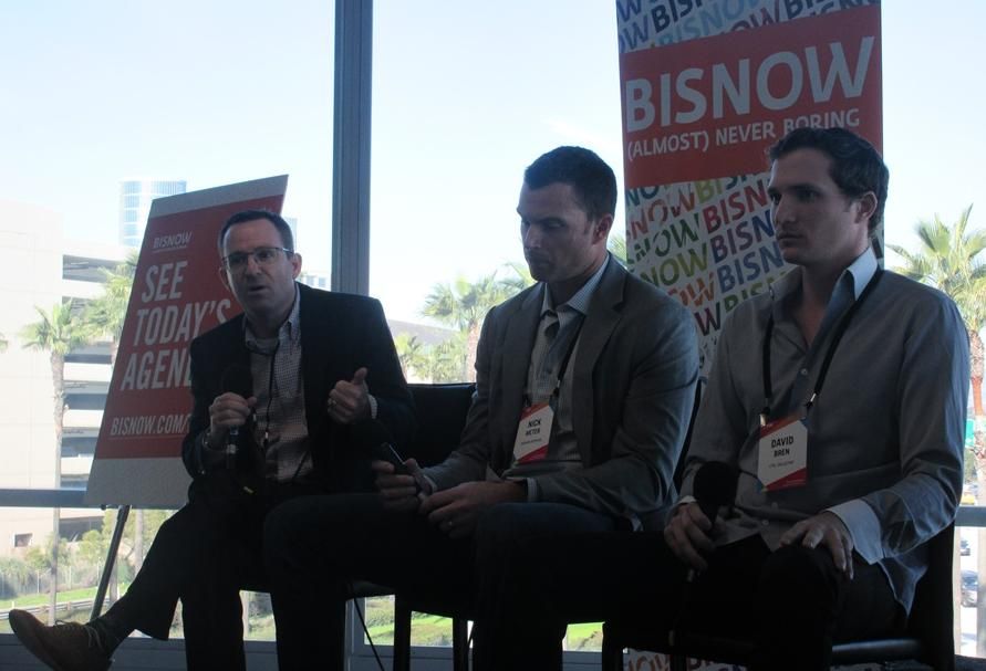 Honest Company VP, People and WorkplaceMichael Braun, L.A.Honest Company vice president of people and workplace Michael Braun, far left, with Tangram Interiors director Nick Meter andCTRL Collective Founder and CEO David Bren 