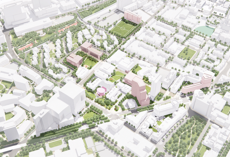 A rendering of Wentworth Institute of Technology's proposed development plan for the next decade.