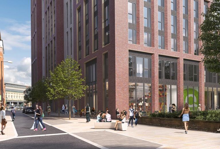 IQ Student Accommodation’s Echo Street project in Manchester, featuring towers of 25, 20, and 14 storeys, coliving co-living