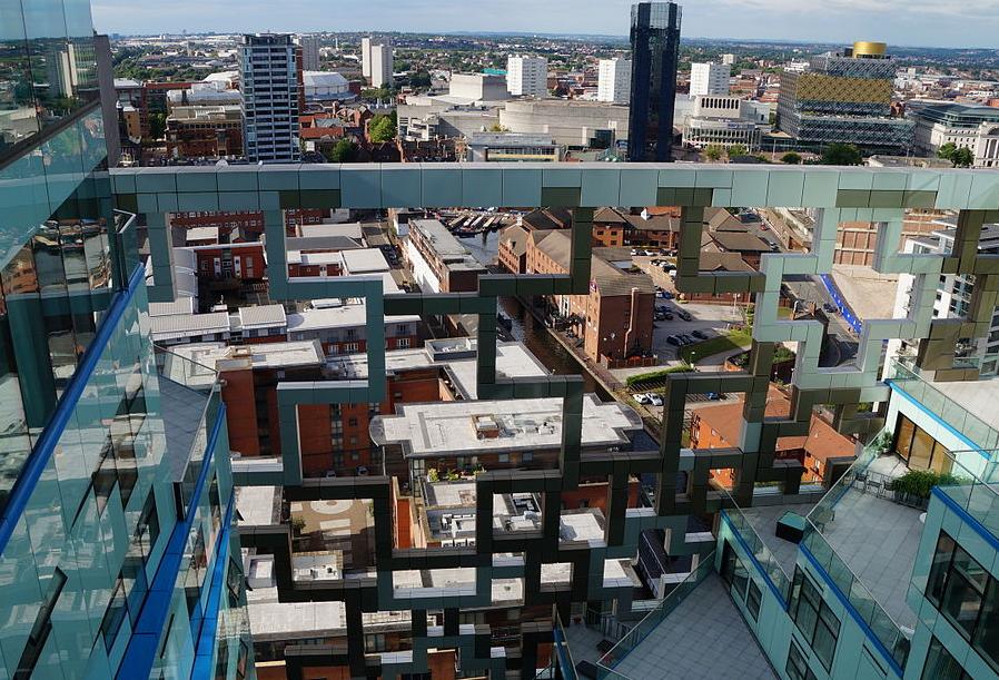 view of Birmoingham from The Cube