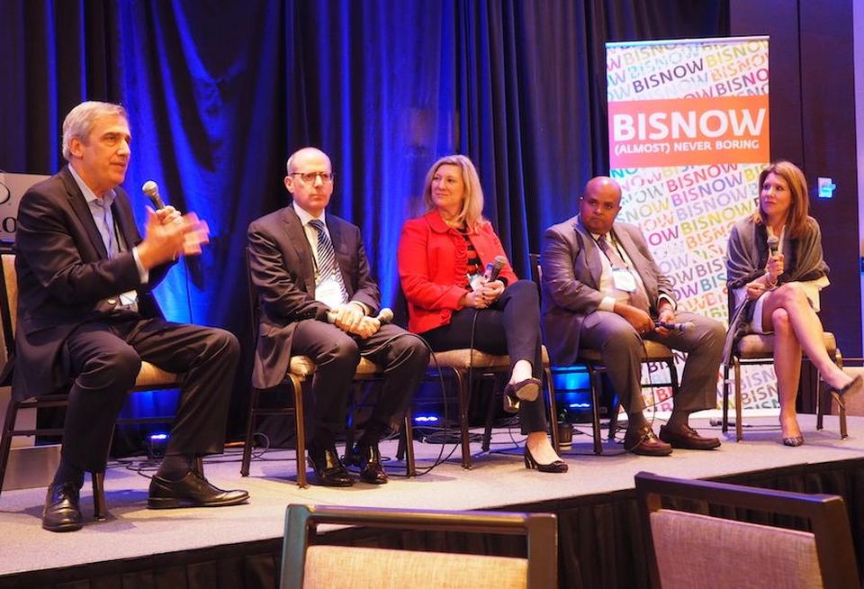 Savills Studley's Marc Magazine, Hospitality Investor Trust's Jonathan Mehlman, Wells Fargo's Jennifer Dakin, Access Point Financial's Dilip Petigara and Apple Hospitality's Krissy Gathright