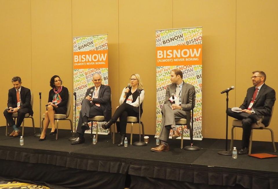 ASB Real Estate's Nicolas Franzetti, Capital One's Sadhvi Subramanian, Cushman & Wakefield's Bill Collins, RealAtom's Yulia Yaani, FCP's Erik Weinberg and Walker & Dunlop's Brendan Coleman