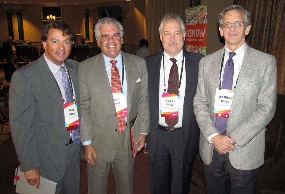 John Trabold, Mike Noto, Scott Stone and Webber Beall speaking at Bisnow DFW healthcare event panel April 2016Bisnow: Catie Dixon