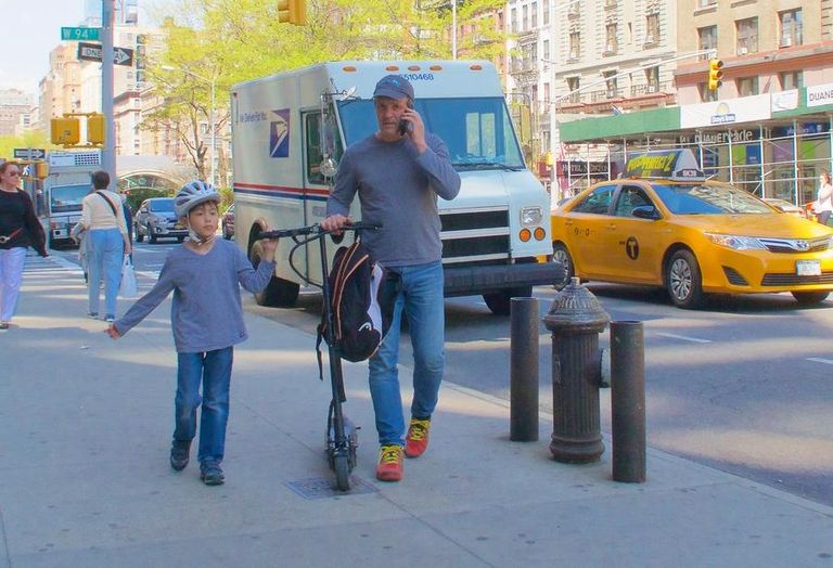 Father and son in New York City
