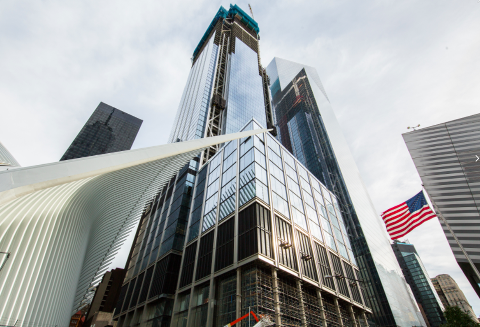 Three World Trade Center under construction.
