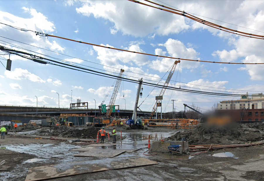 The construction site at 74 Middlesex Ave. in Somerville