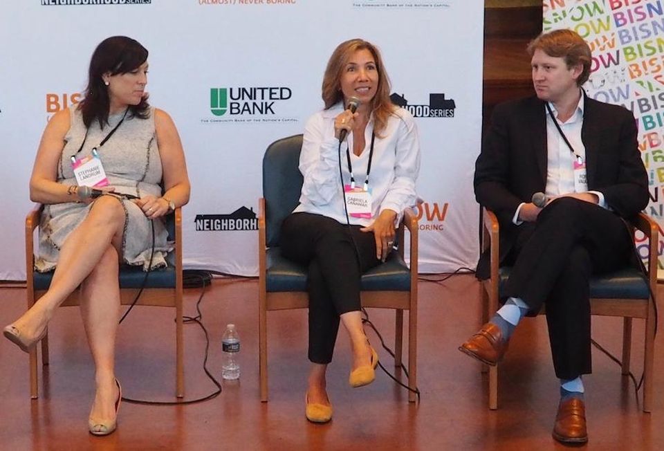 Alexandria EDP's Stephanie Landrum, LandDesign's Gebriela Canamar and JBG Smith's Robert Vaughan