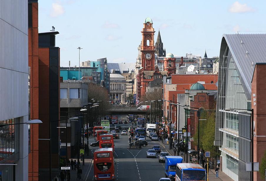 Oxford Road, looking north, Manchester