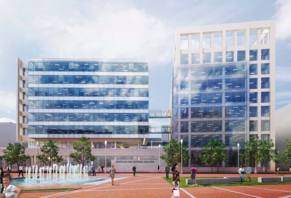 A look at what the Institute for Defense Analyses' future HQ in Alexandria's Potomac Yard district could look like.