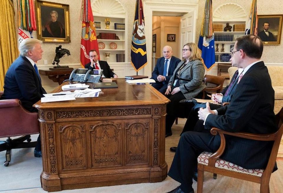 President Trump's Jan. 24 meeting with GSA Administrator Emily Murphy and other administration officials