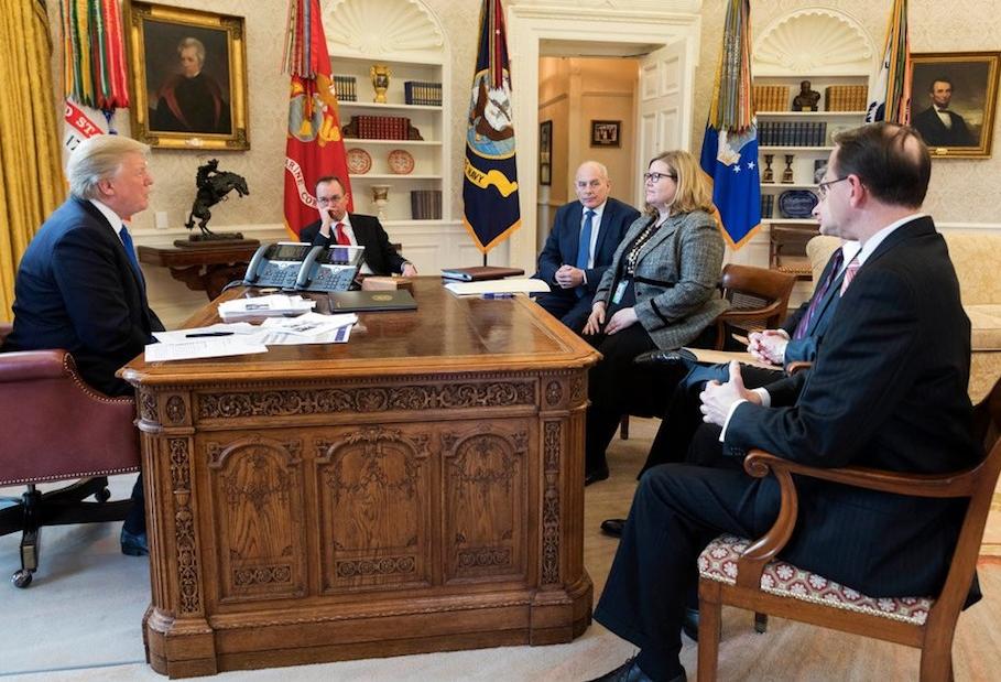 President Trump's Jan. 24 meeting with GSA Administrator Emily Murphy and other administration officials