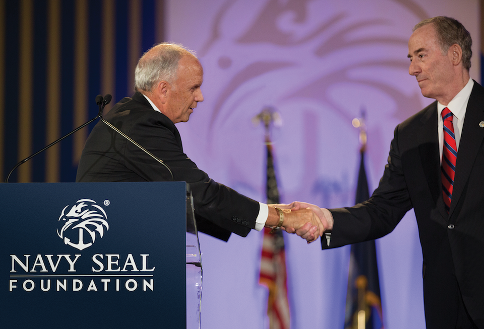 Navy Seal Foundation Chairman Garry J. Bonelli and Alexandria's Joel Marcus, who serves on the foundation's board.